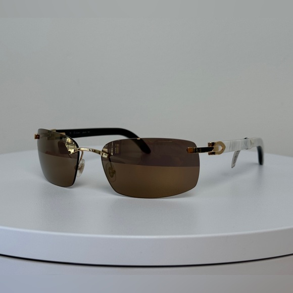 Cartier Sunglasses Genuine Horn CT0046S  004 Brown Lens $4k - Picture 1 of 8